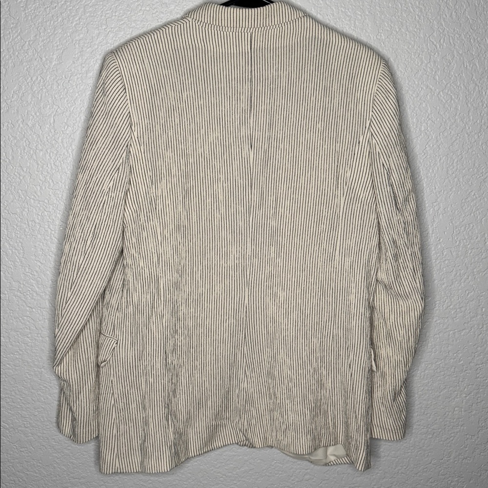 H&M Pinstripe Blazer Jacket Size 12 Normcore Minimalist Eclectic Grandpa - Picture 7 of 7